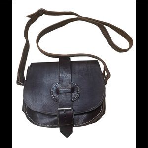 Vintage leather saddle style bag